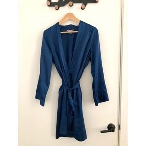 Satin royal blue robe